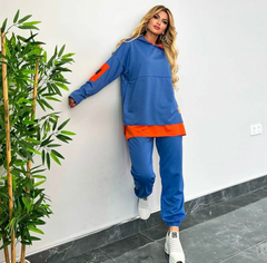 Kadın Kapşonlu Etek Ucu Detay Arma Ters Dikiş Görünümlü İkili Takım