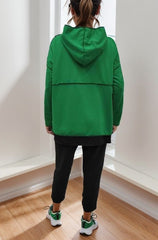 Kadın Kapşonlu Etek Ucu Detay Arma Ters Dikiş Görünümlü İkili Takım