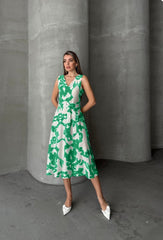 💙 Çiçek Desenli Kuşaklı Elbise 💙