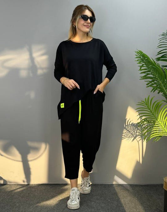 İki İplik Viskon Pamuk Kumaş Arma Detaylı İkili Takım