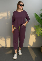 İki İplik Viskon Pamuk Kumaş Arma Detaylı İkili Takım