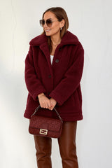 Kadın Düğmeli Peluş Mont – Wellssoft Kumaş