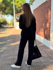 Pul Payet Detaylı Siyah İkili Takım