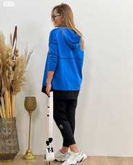 Kadın Kapşonlu Etek Ucu Detay Arma Ters Dikiş Görünümlü İkili Takım