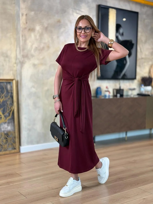 Yandan Bağlamalı Viskon Kumaş Elbise ✨