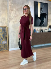 Yandan Bağlamalı Viskon Kumaş Elbise ✨