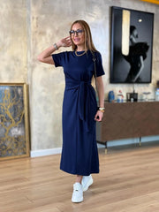 Yandan Bağlamalı Viskon Kumaş Elbise ✨