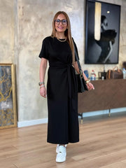 Yandan Bağlamalı Viskon Kumaş Elbise ✨